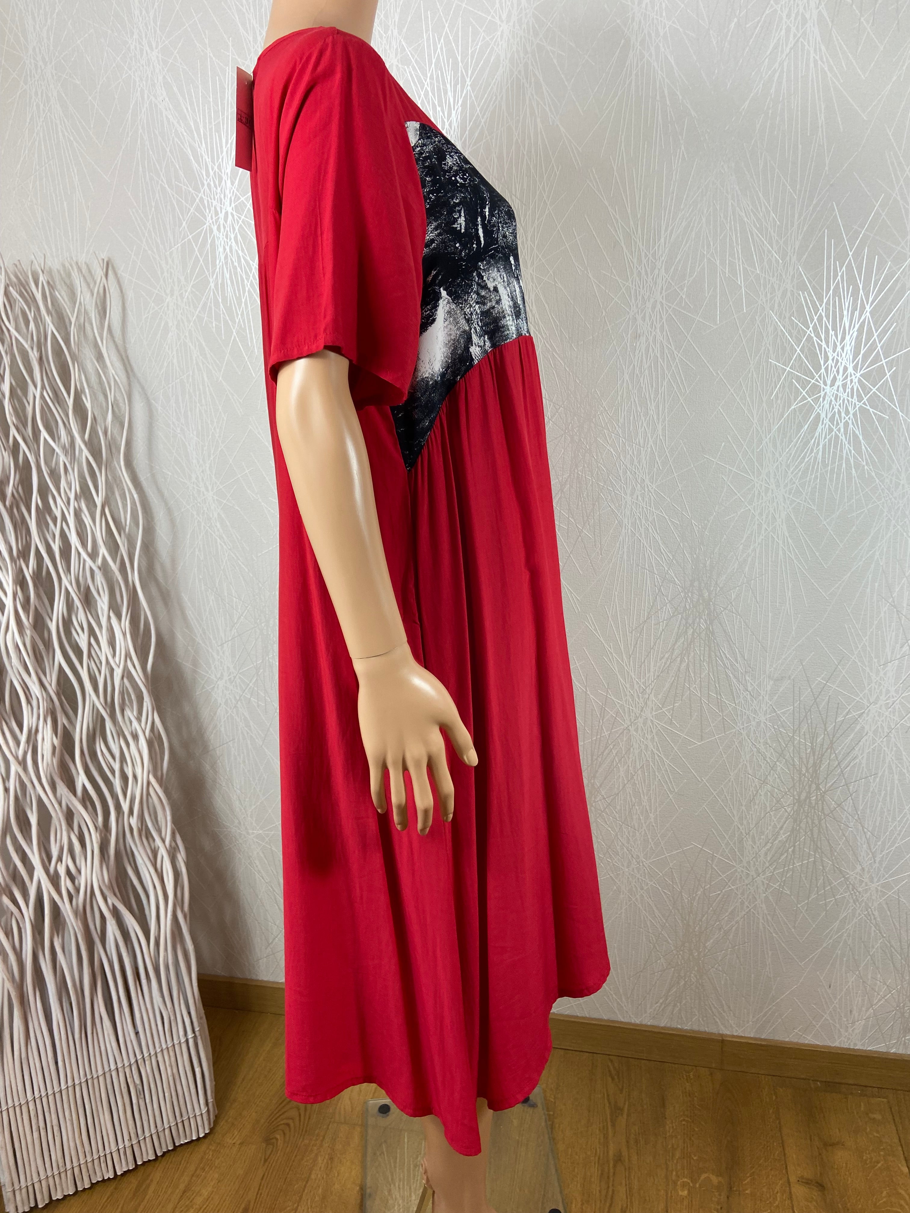 Robe longue légère rouge grande taille Neslay