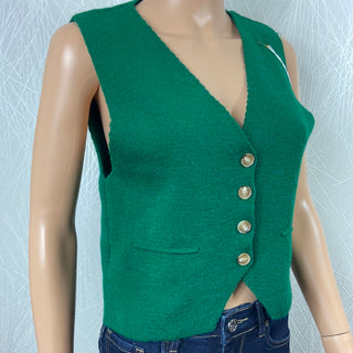 Gilet sans manches couleur verte Made In Italy