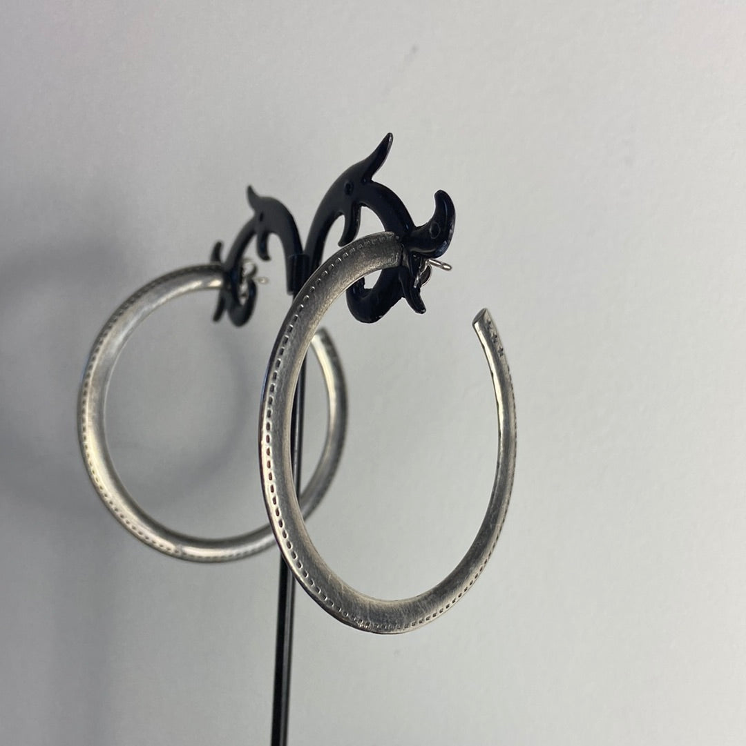 Boucles d’oreilles créoles rondes plaqué argent Shabada