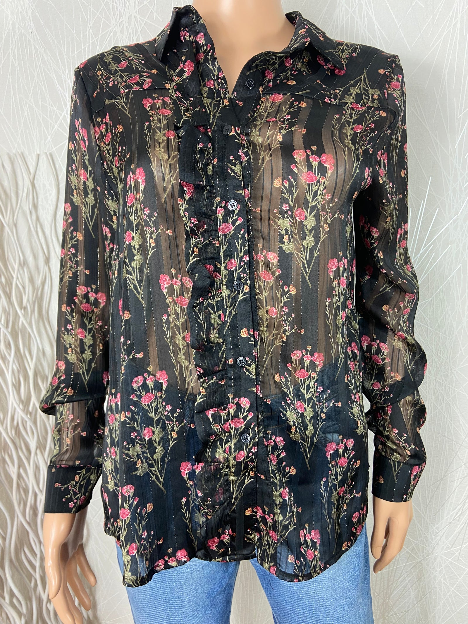 Chemisier fleuri transparent Diab’Less
