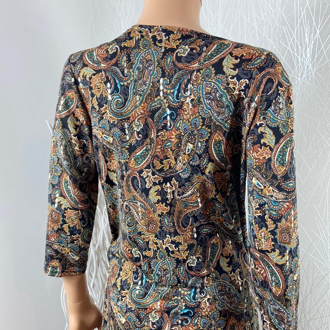 Robe cache cœur manches 3/4 motifs cachemire Le Singe de Julie - Offre-Unique