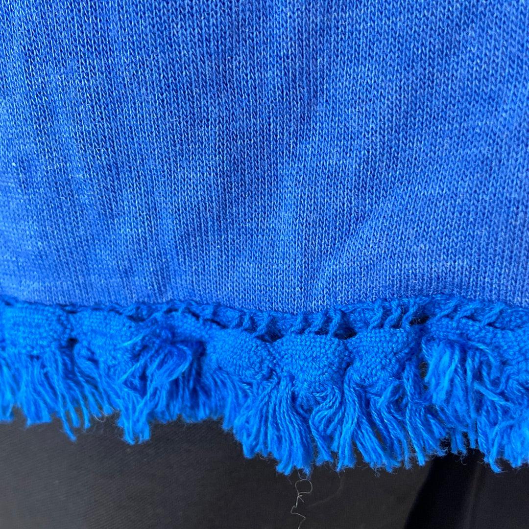 Pull mailles fines manches longues franges col V Made In Italy - Offre-Unique