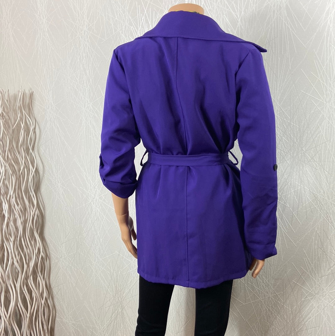 Manteau violet femme manches retroussables New Collection