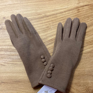 Gants brun chaud doublé pour femme avec index et pouces tactiles