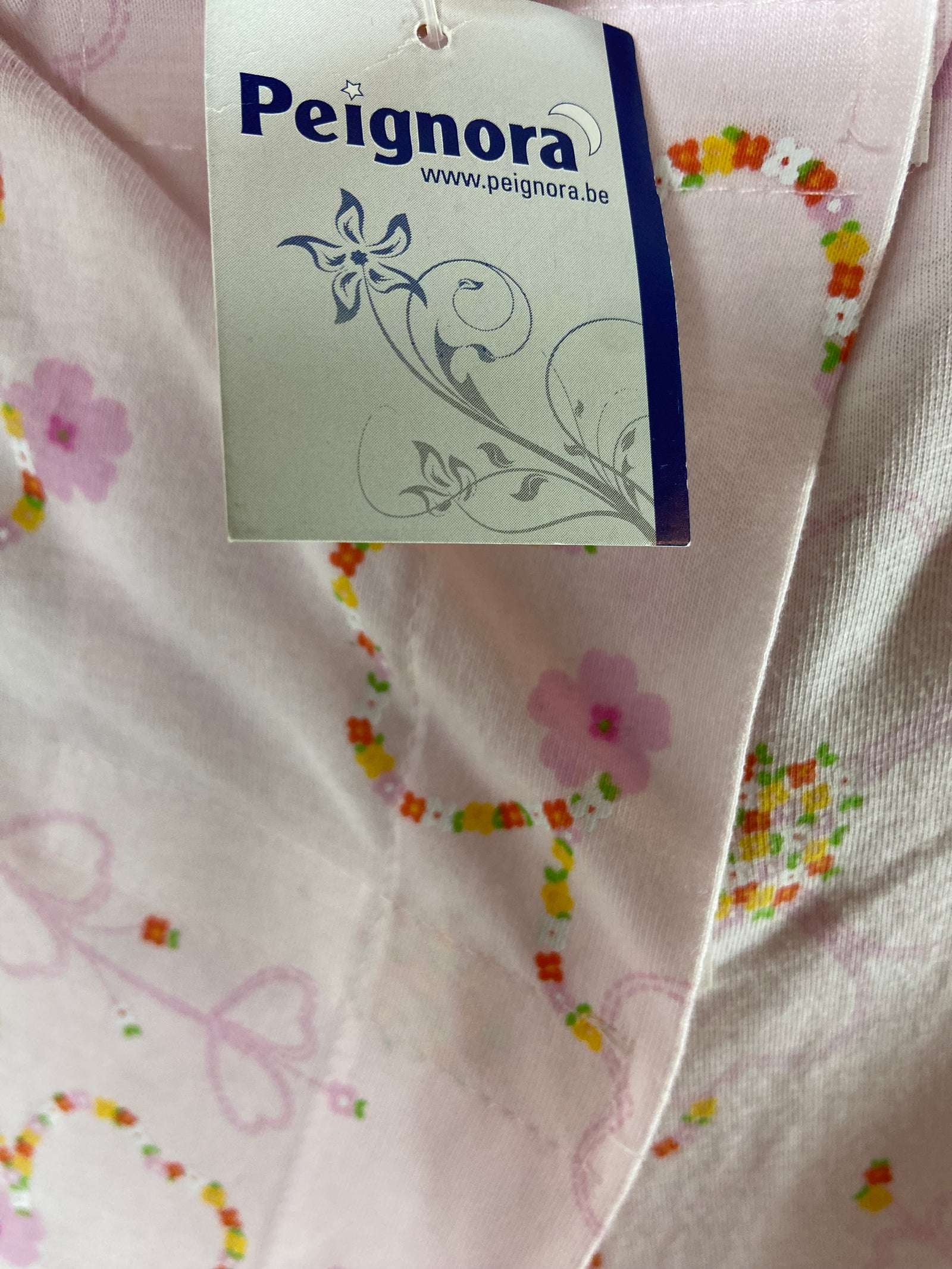 Chemise de nuit ouverture dos tissu coton fleuri Peignora