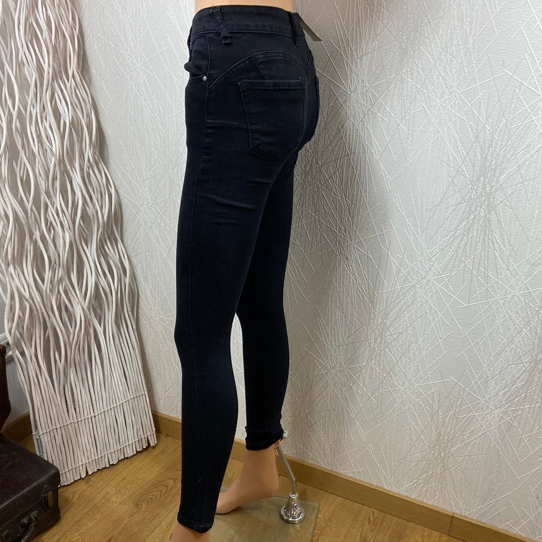 Jeans noir slim stretch taille haute femme Realty