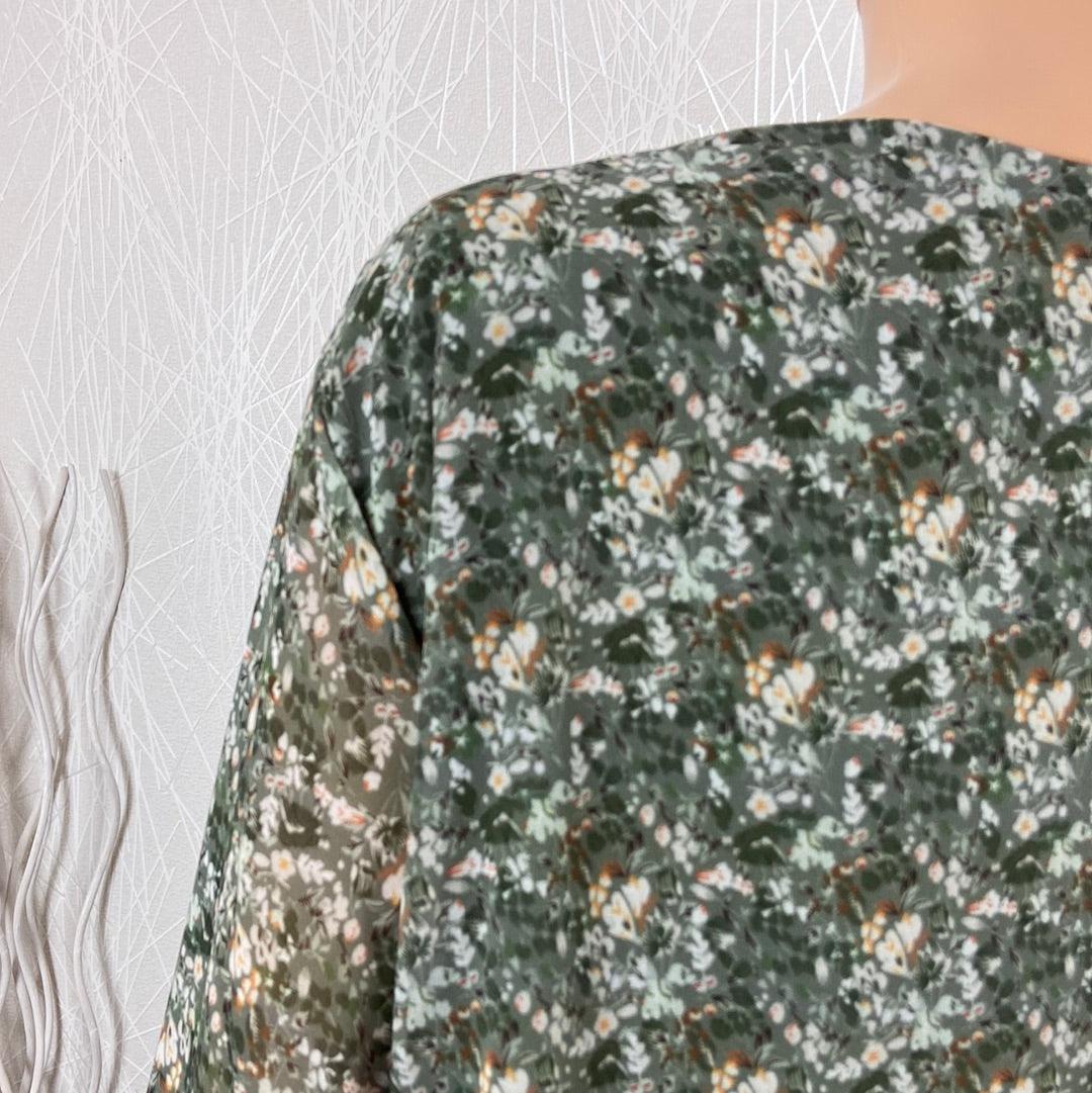 Robe verte doublée fluide manches longues Made In Italy - Offre-Unique