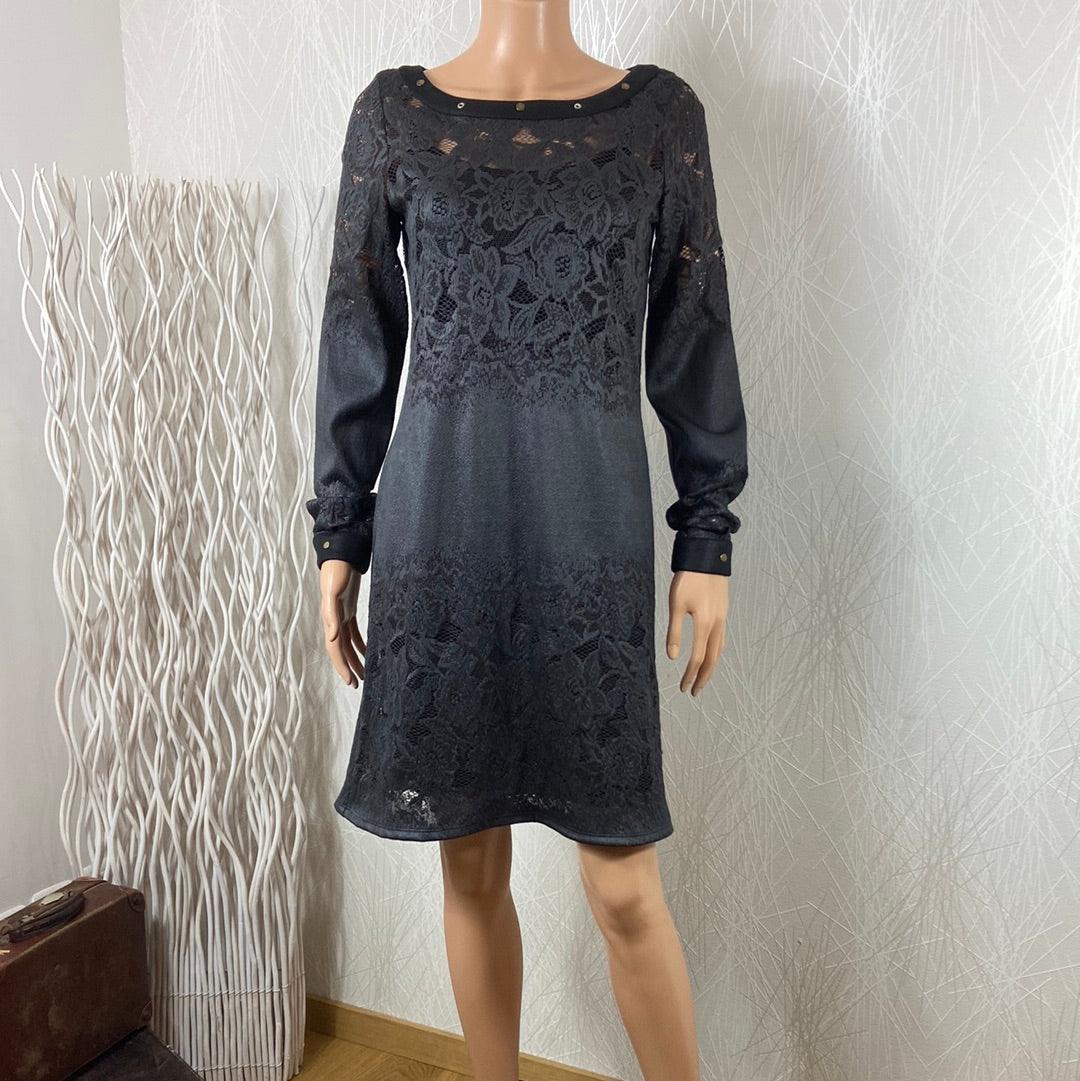 Robe noire midi avec dentelle broderie manches longues Mado et les Autres - Offre-Unique