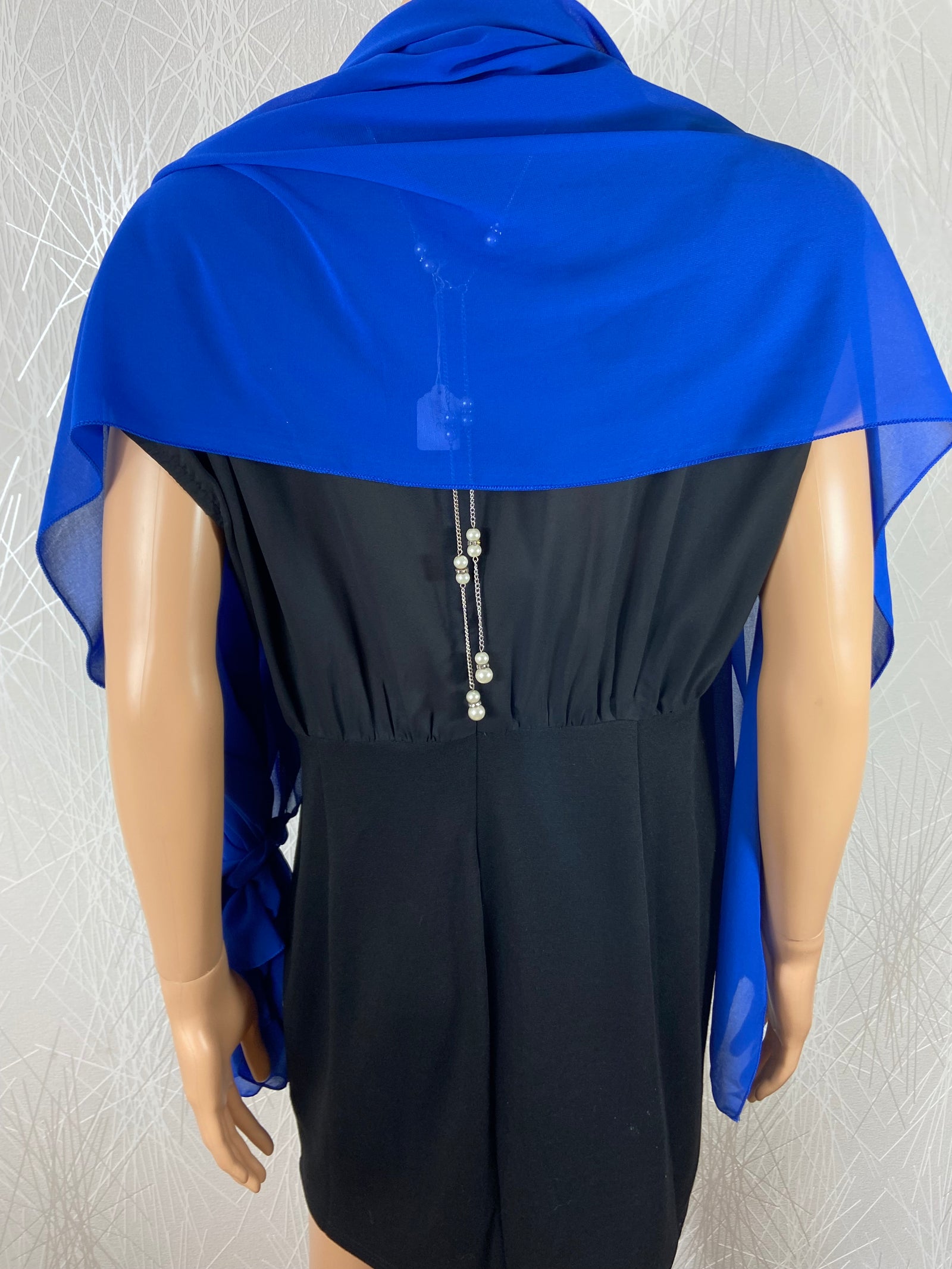 Écharpe cravate en voile bleu roi  Made In Italy