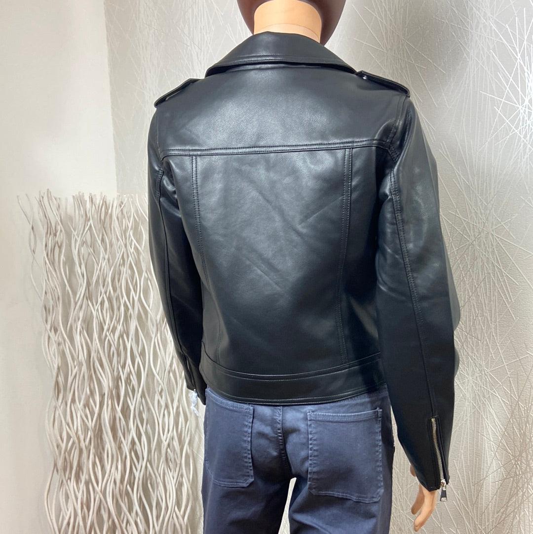 Veste en cuir synthétique style perfecto motard modèle Byacomy Biker Jacket B.Young - Offre-Unique