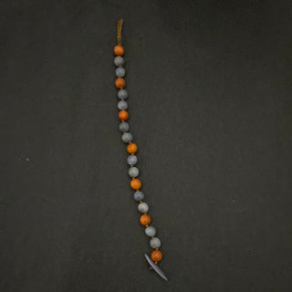 Bracelet en ivoire végétal marron et bleu gris Tagua & Co