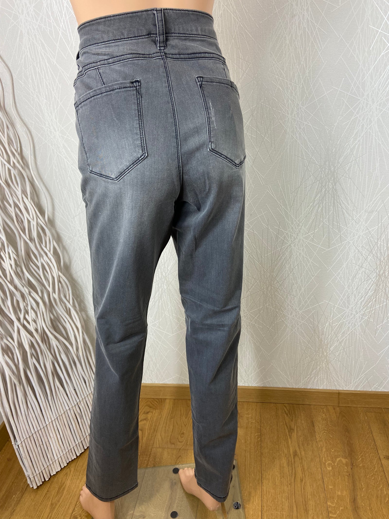 Jean gris délavé slim fit Gina Laura