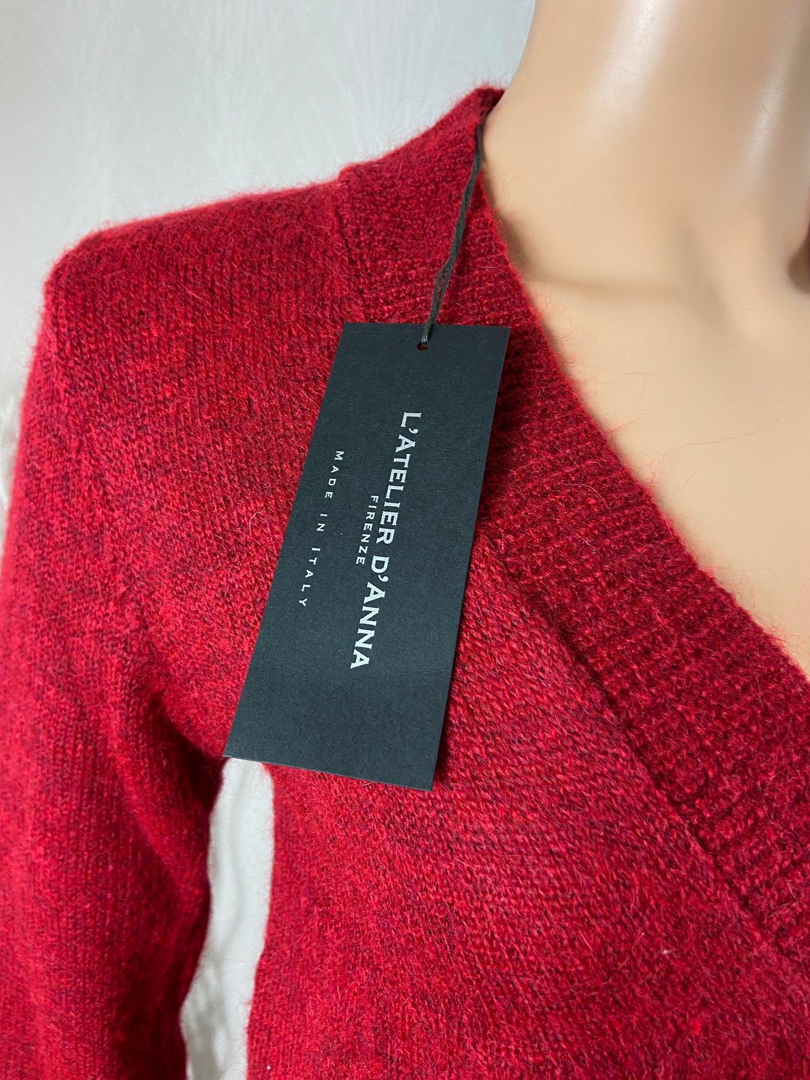 Gilet rouge fluide laine mohair L’Atelier d’Anna