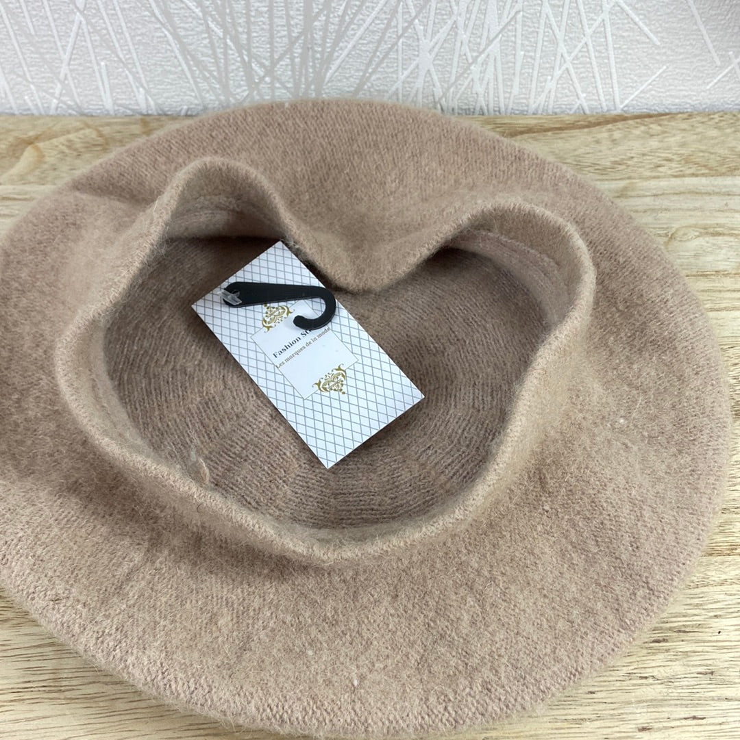 Béret beige chaud avec laine pour femme Fino et Fina