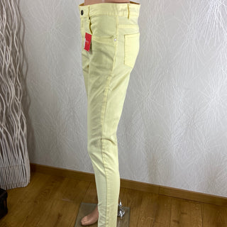 Pantalon jaune femme toile coton taille haute Arkitect