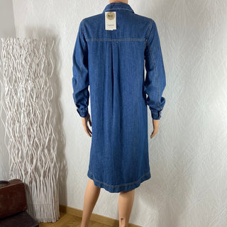 Robe en tissu jeans denim bleu manches longues Bylucy Shirtdress B.Young