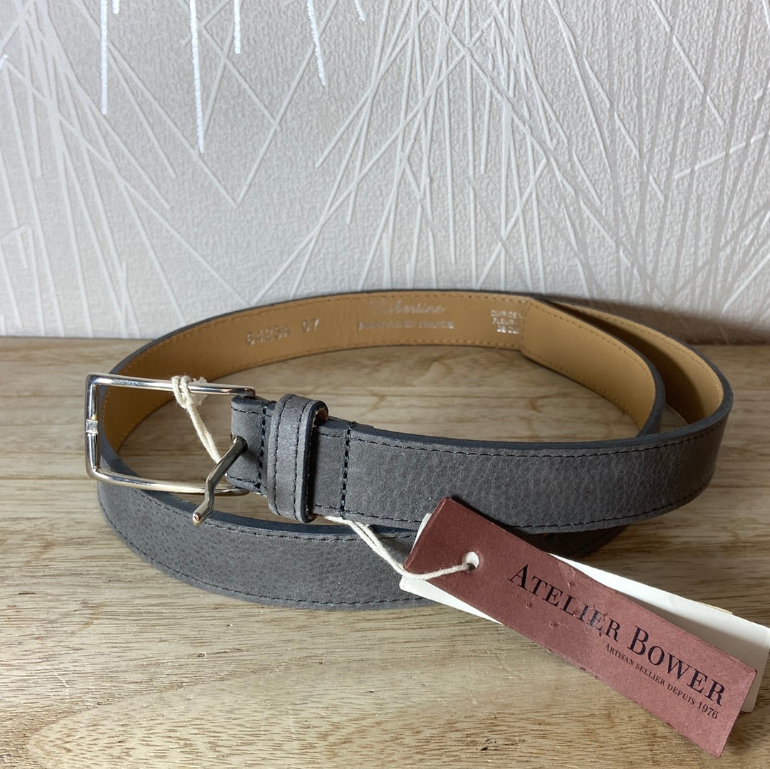 Ceinture cuir gris femme Atelier Bower