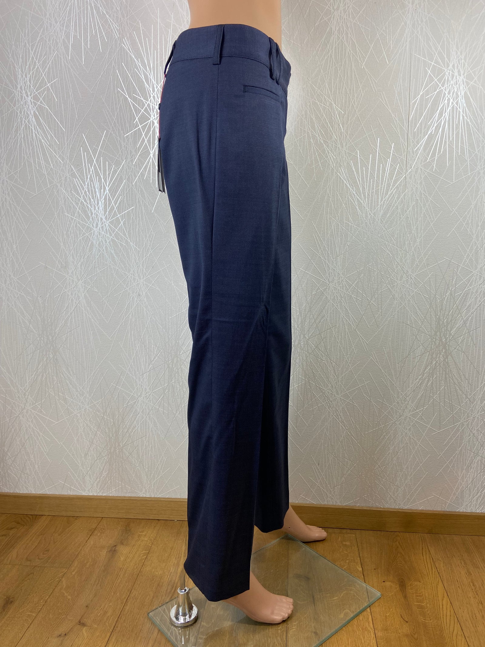 Pantalon confortable bleu femme taille mi-haute coupe droite Modern GREIFF