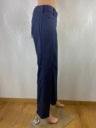 Pantalon confortable bleu femme taille mi-haute coupe droite Modern GREIFF