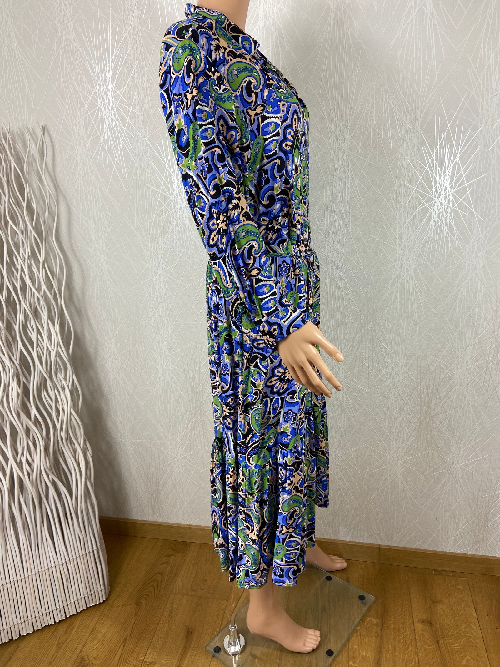 Robe longue à motifs vert et bleu Noogat