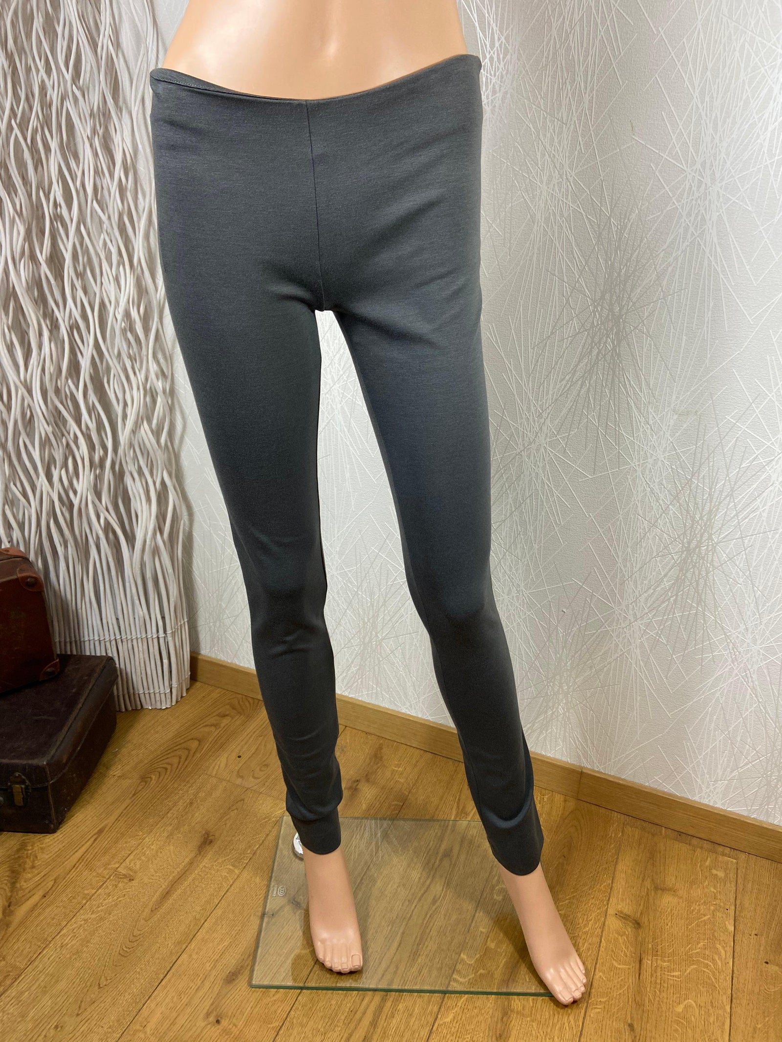 Pantalon leggings gris fermeture zip Impérial - Offre-Unique