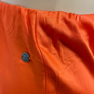 Jupe longue orange tissu satin taille élastique Surkana