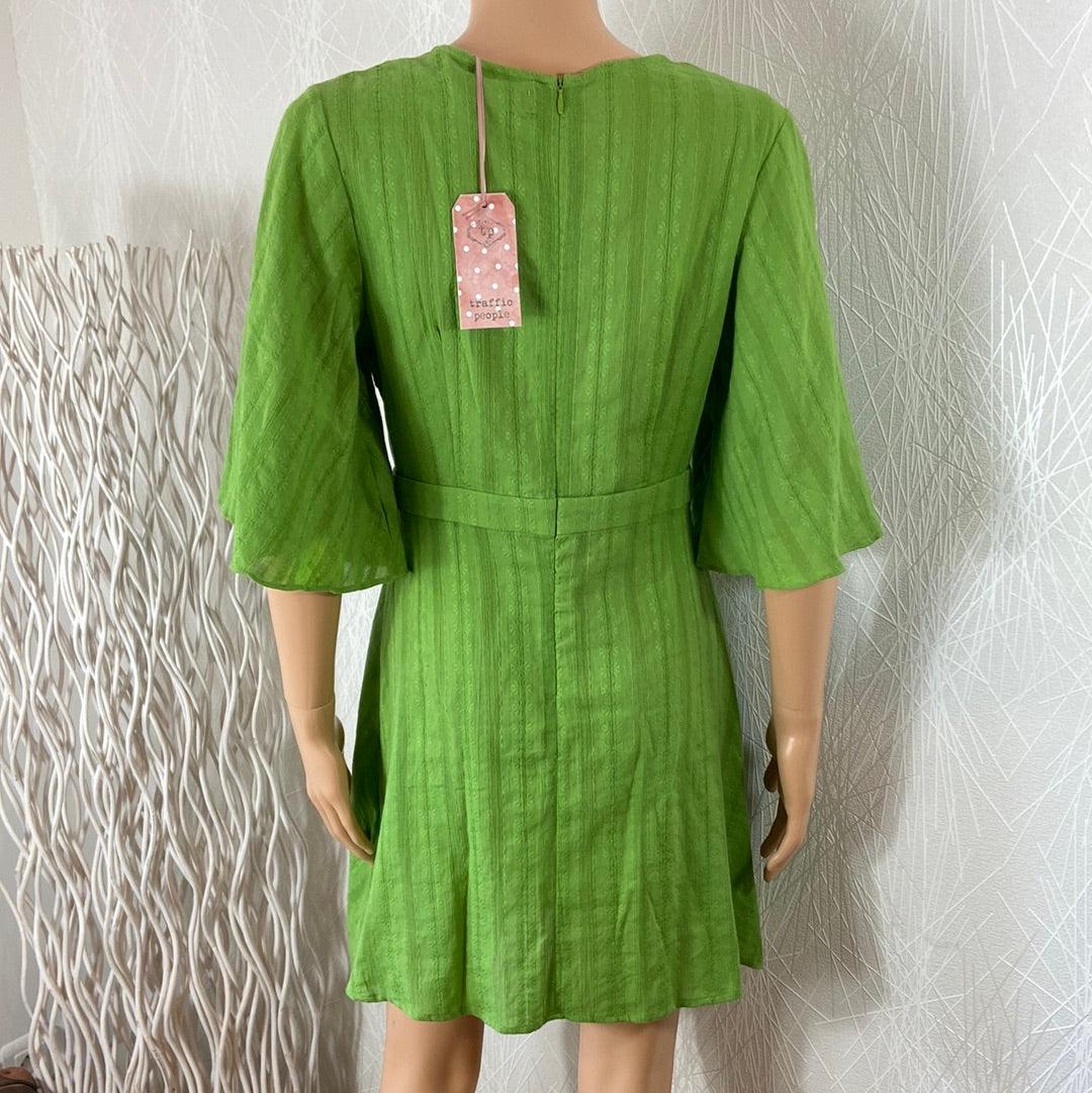 Robe coton légère courte verte Traffic People - Offre-Unique