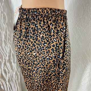 Pantalon femme motif leopard taille haute élastique coupe droite Minsk