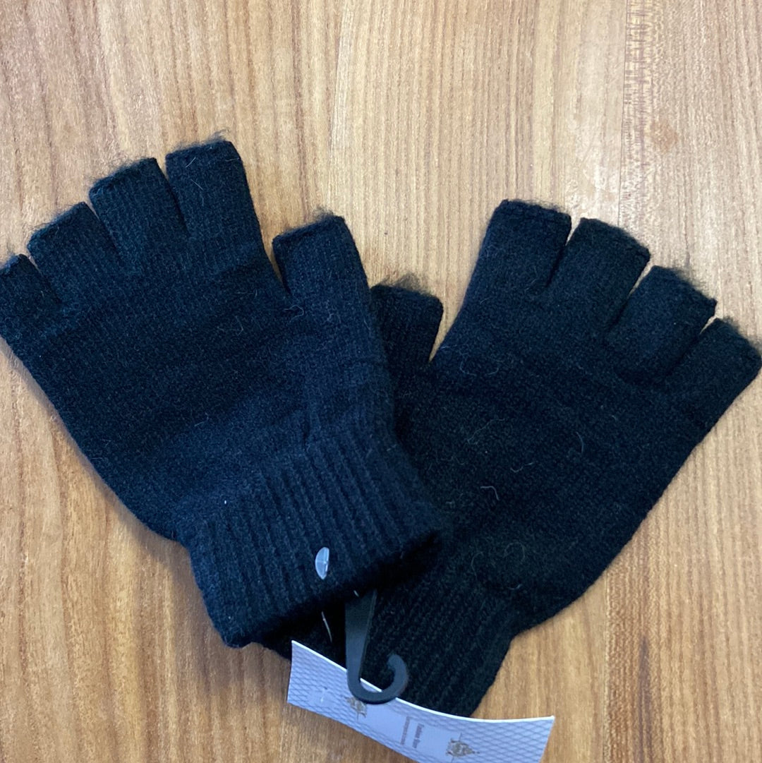 Gants mitaines en tricot noir - Taille Unique