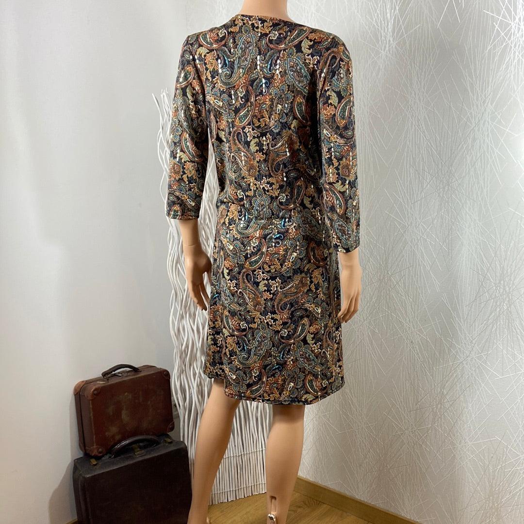 Robe cache cœur manches 3/4 motifs cachemire Le Singe de Julie - Offre-Unique