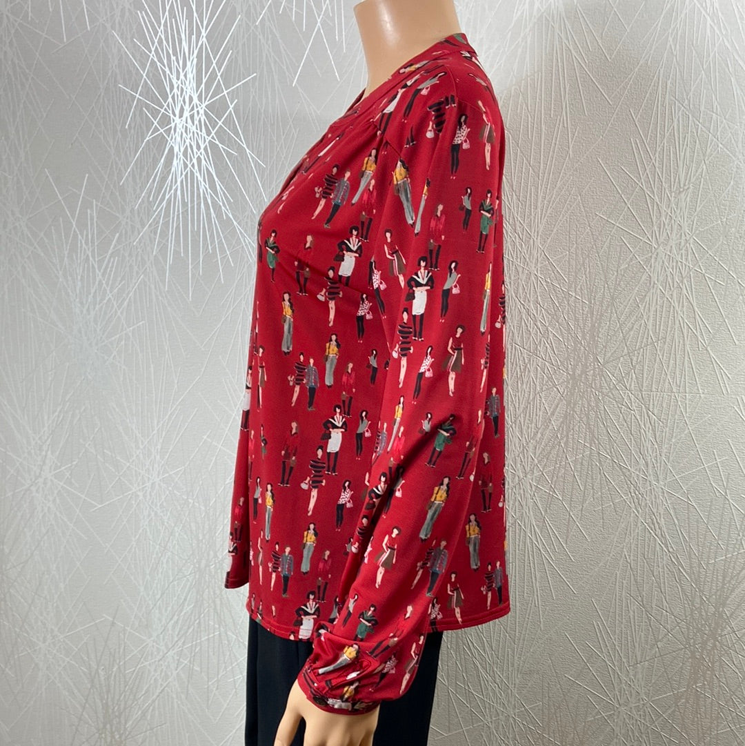 Blouse rouge à motifs filles Le Singe de Julie