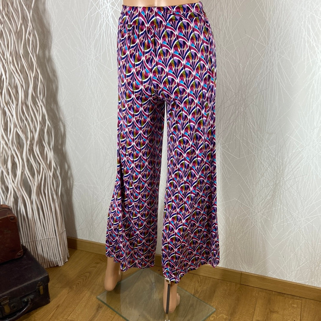 Pantalon femme tons rose taille mi-haute élastique jambes larges Le Singe De Julie