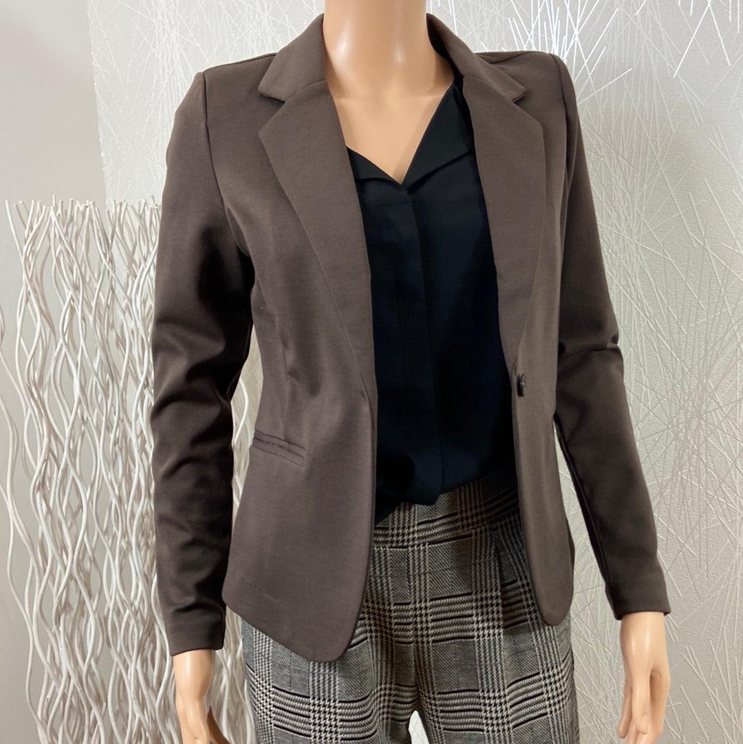 Veste femme blazer marron modèle Ihkate Ichi - Offre-Unique