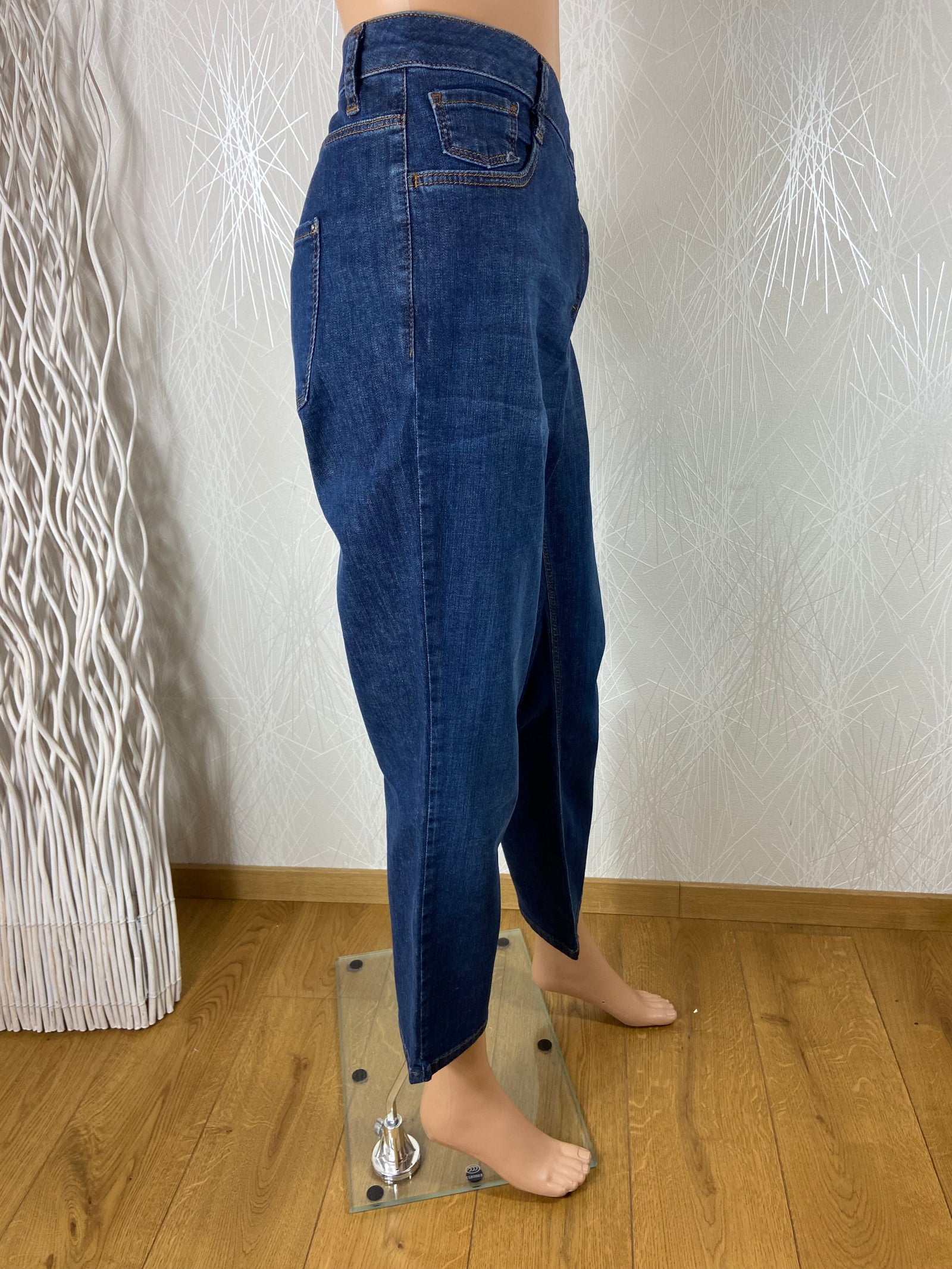 Jeans coton denim bleu 7/8 taille mi-haute Betty Barclay