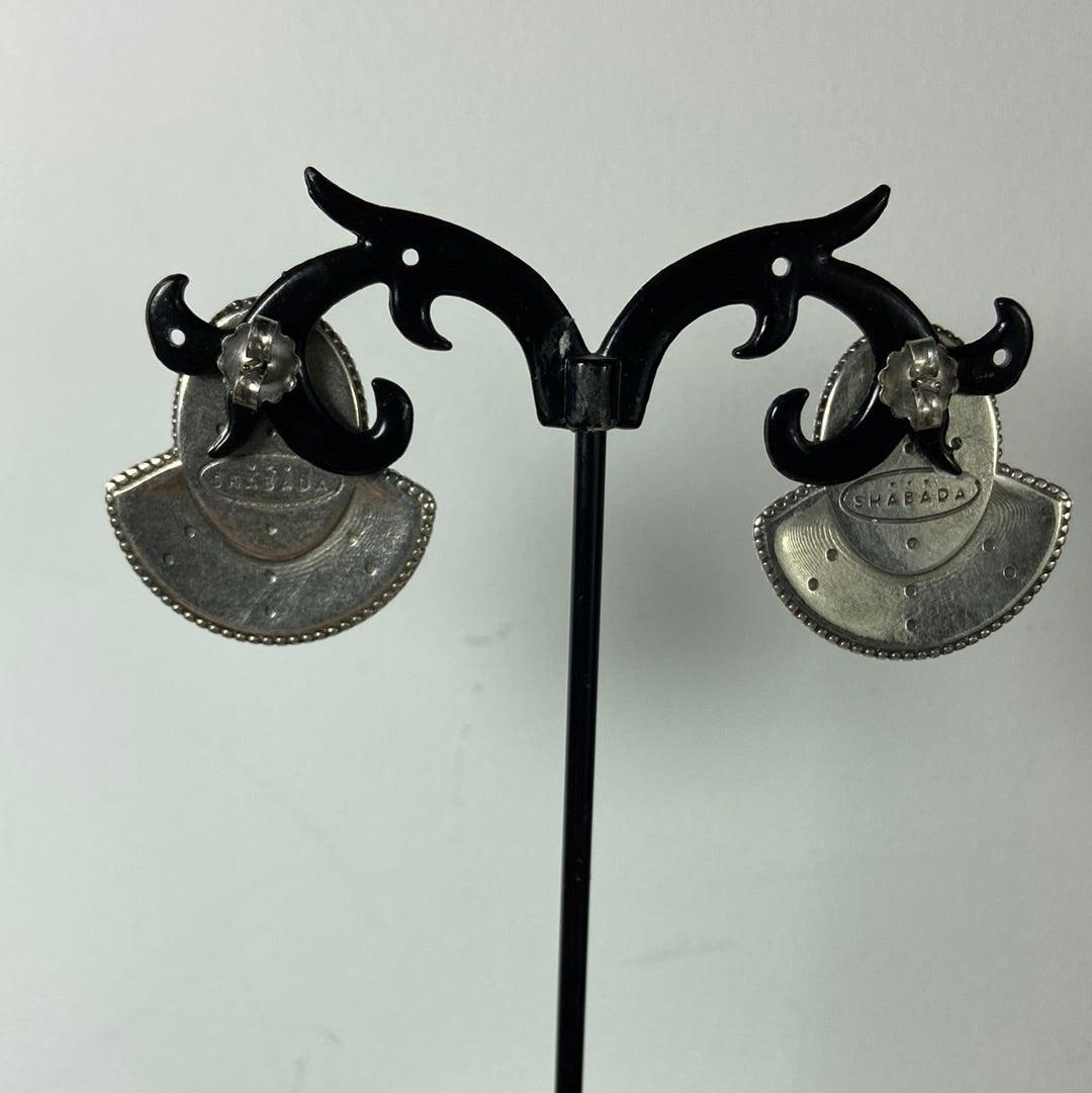 Boucles d’oreilles plaquées argent pierre semi-précieuse jaune orangé Shabada - Offre-Unique