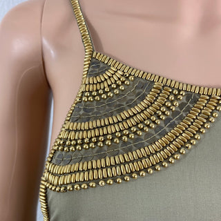 Robe longue à bretelles avec perles dorées modèle Jasmine Suku Bazar