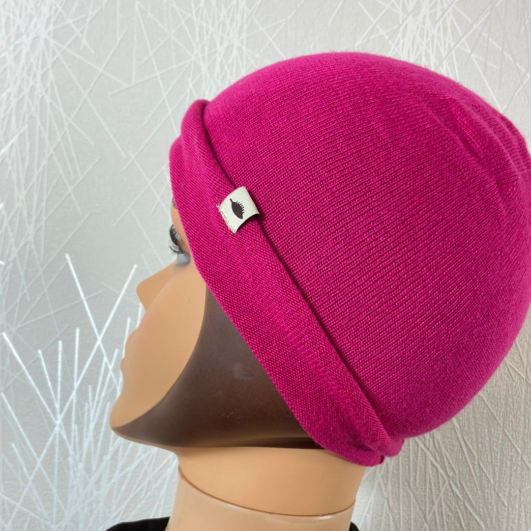 Bonnet rose en tricot fin Surkana