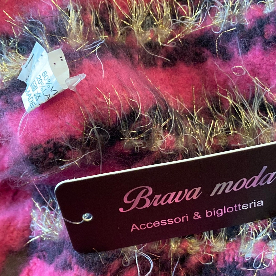 Etole Noël rose laine motif doré Brava Moda