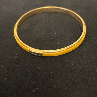 Bracelet jonc plaqué or cuir jaune Shabada