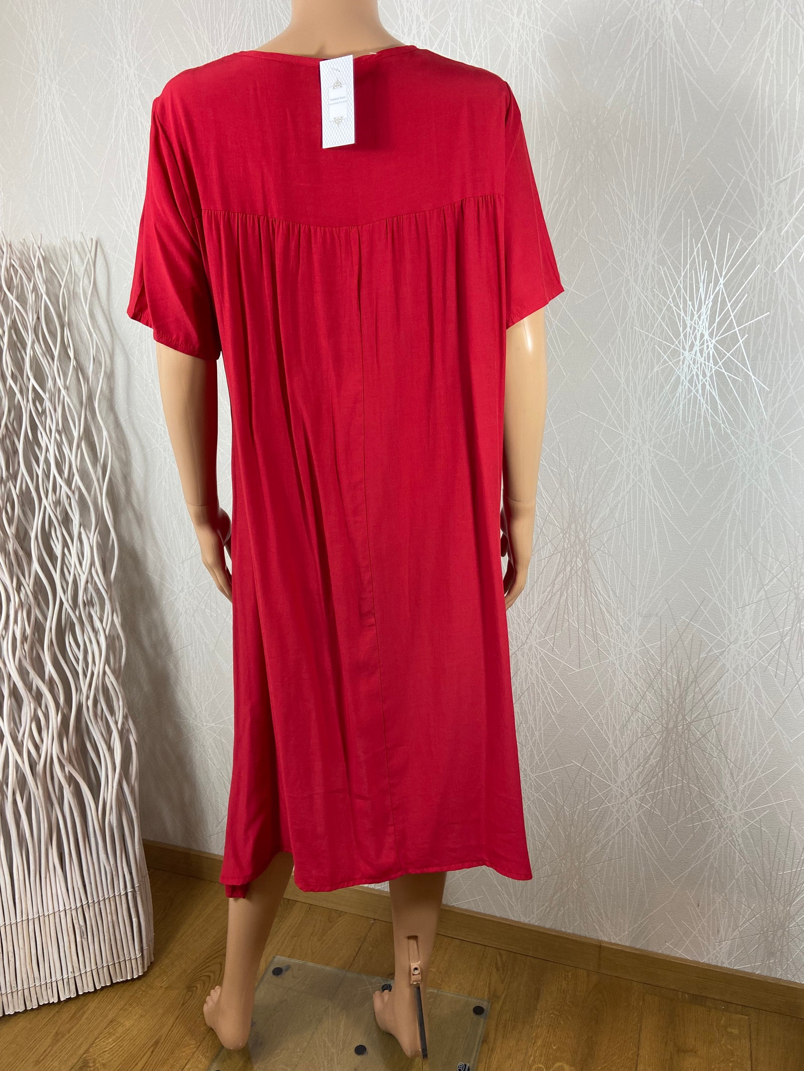 Robe longue légère rouge grande taille Neslay