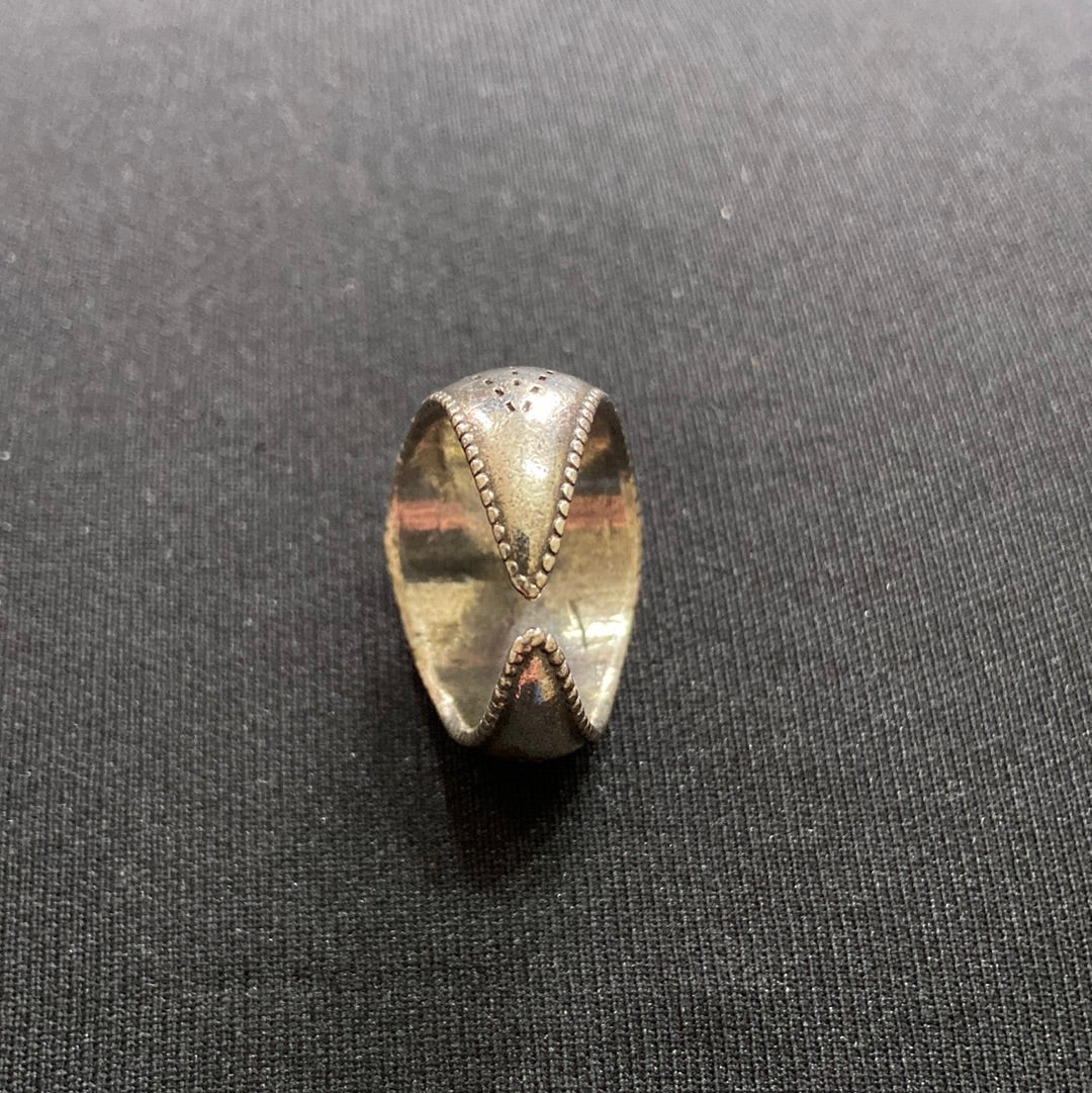 Bague ajustable plaquée argent pierre semi précieuse rouge Shabada