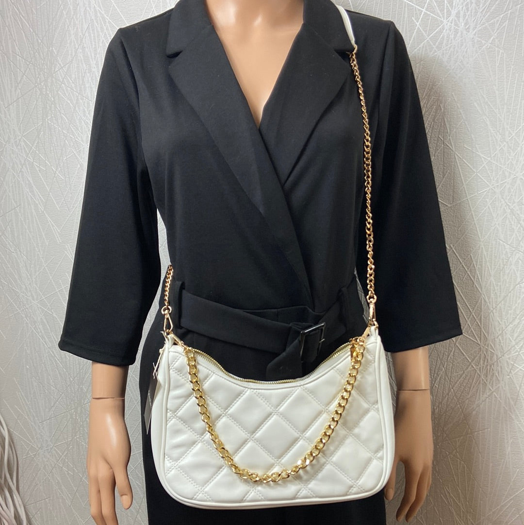 Sac à main blanc doré femme