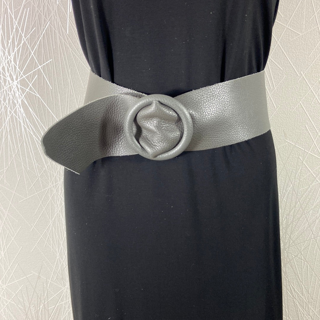 Ceinture cuir gris Vimoda