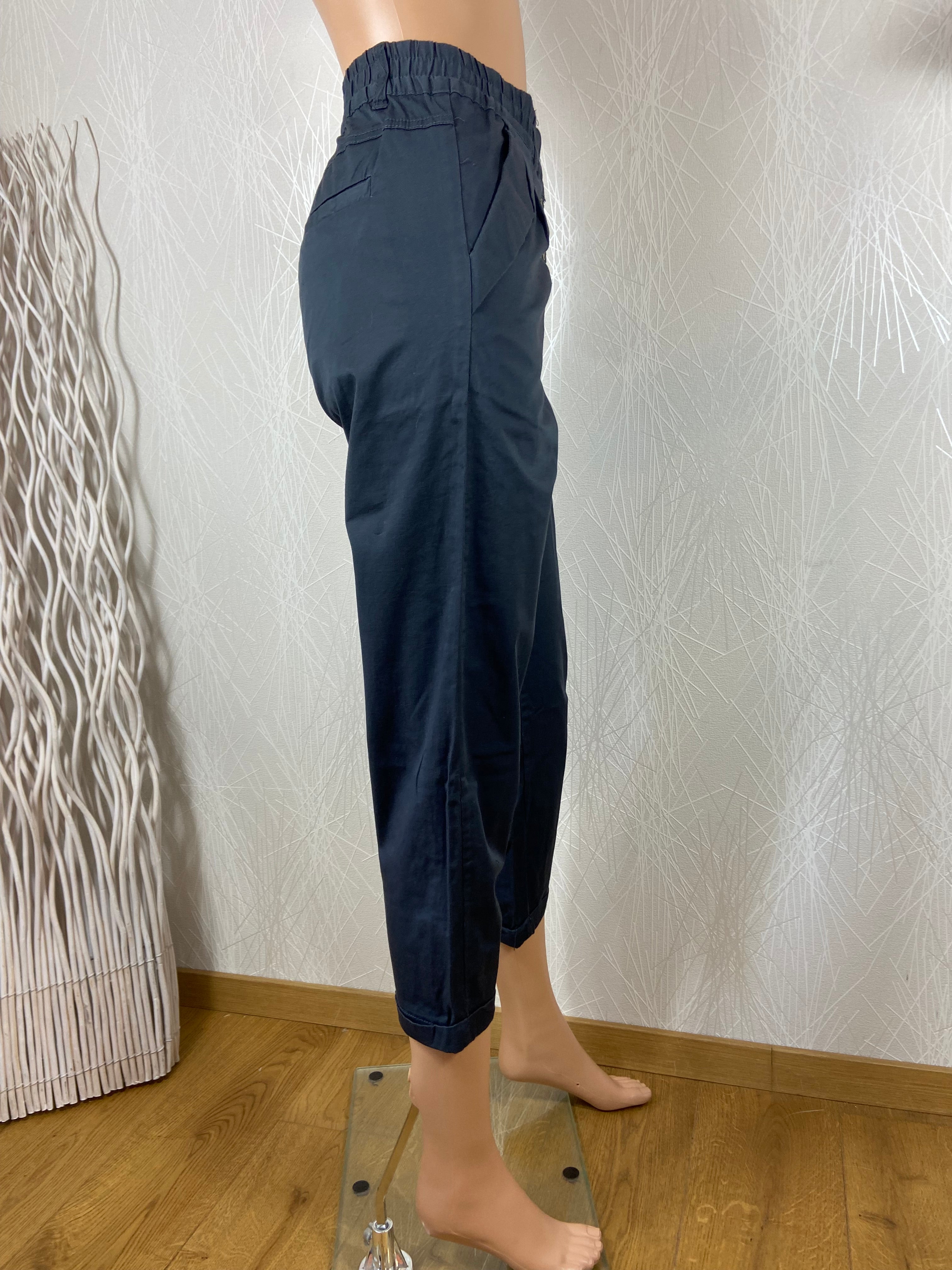 Pantalon femme 7/8 leger bleu marine BYoung