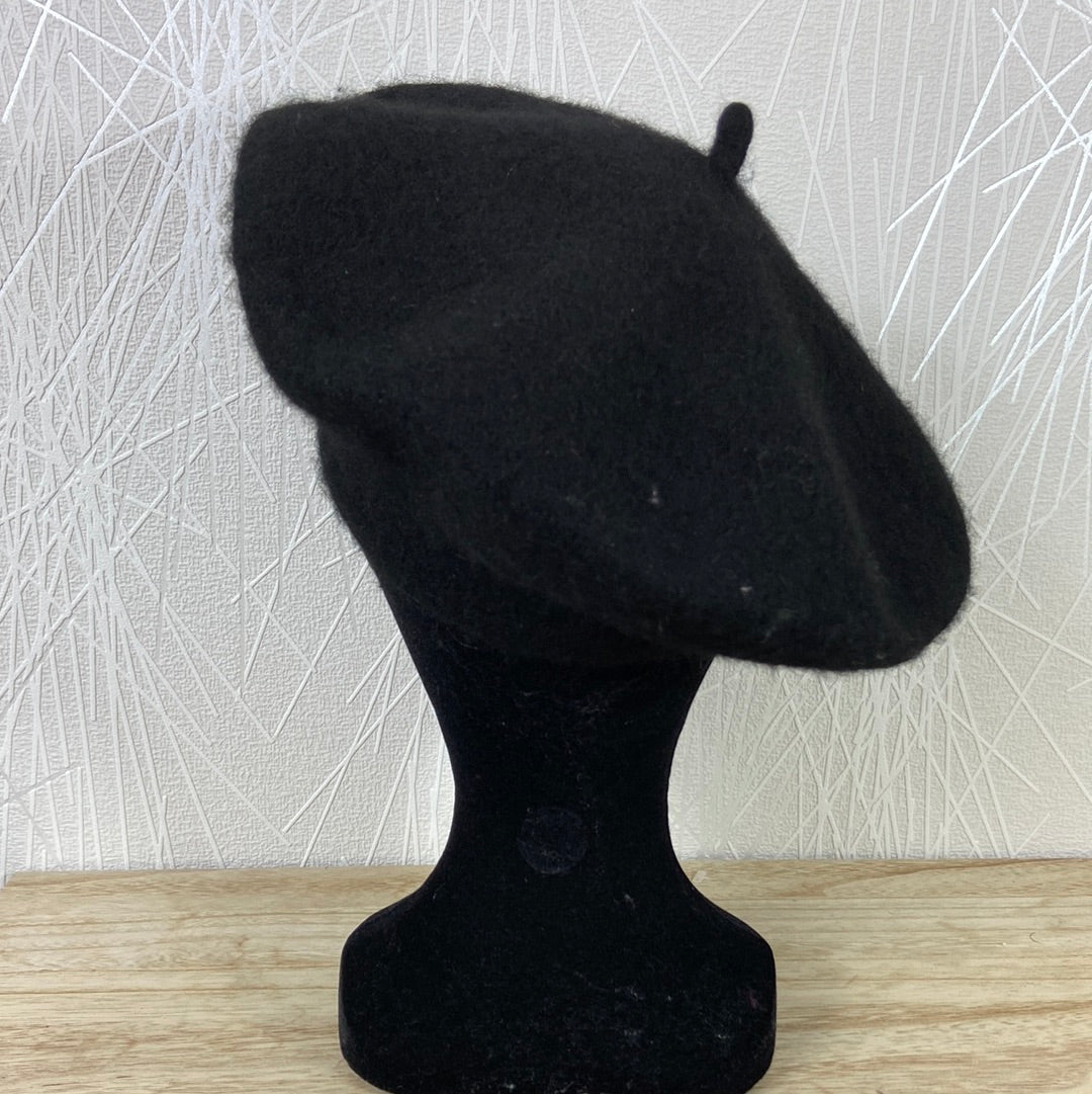 Béret noir chaud avec laine pour femme Fino et Fina