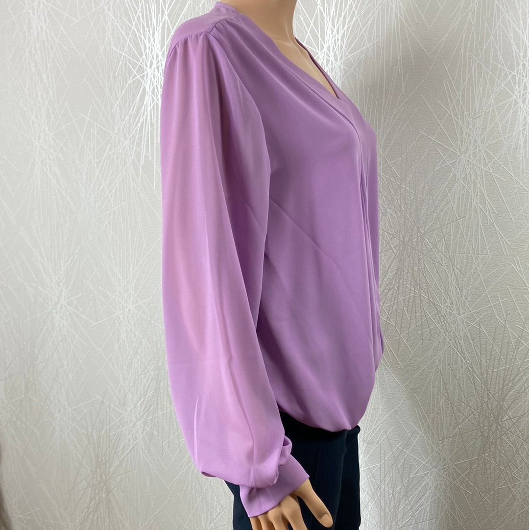 Blouse violette manches longues style cache coeur Terra Di Siena