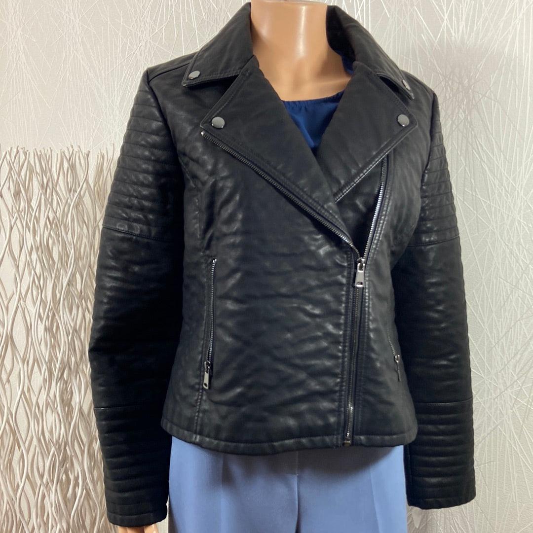 Veste femme cuir synthétique noir Bybasio Biker Jacket B.Young - Offre-Unique