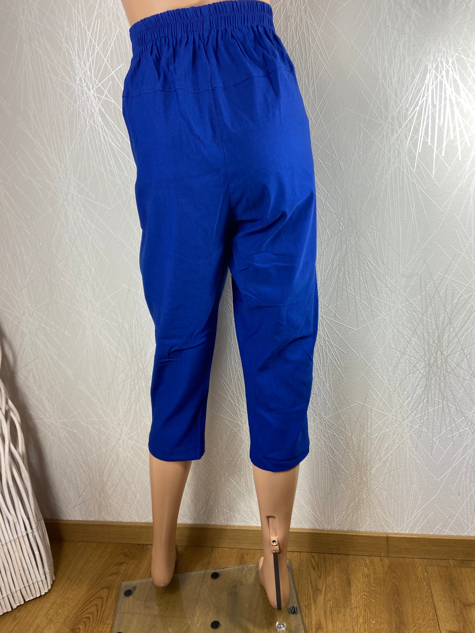 Pantacourt bleu taille haute élastique Jst for My