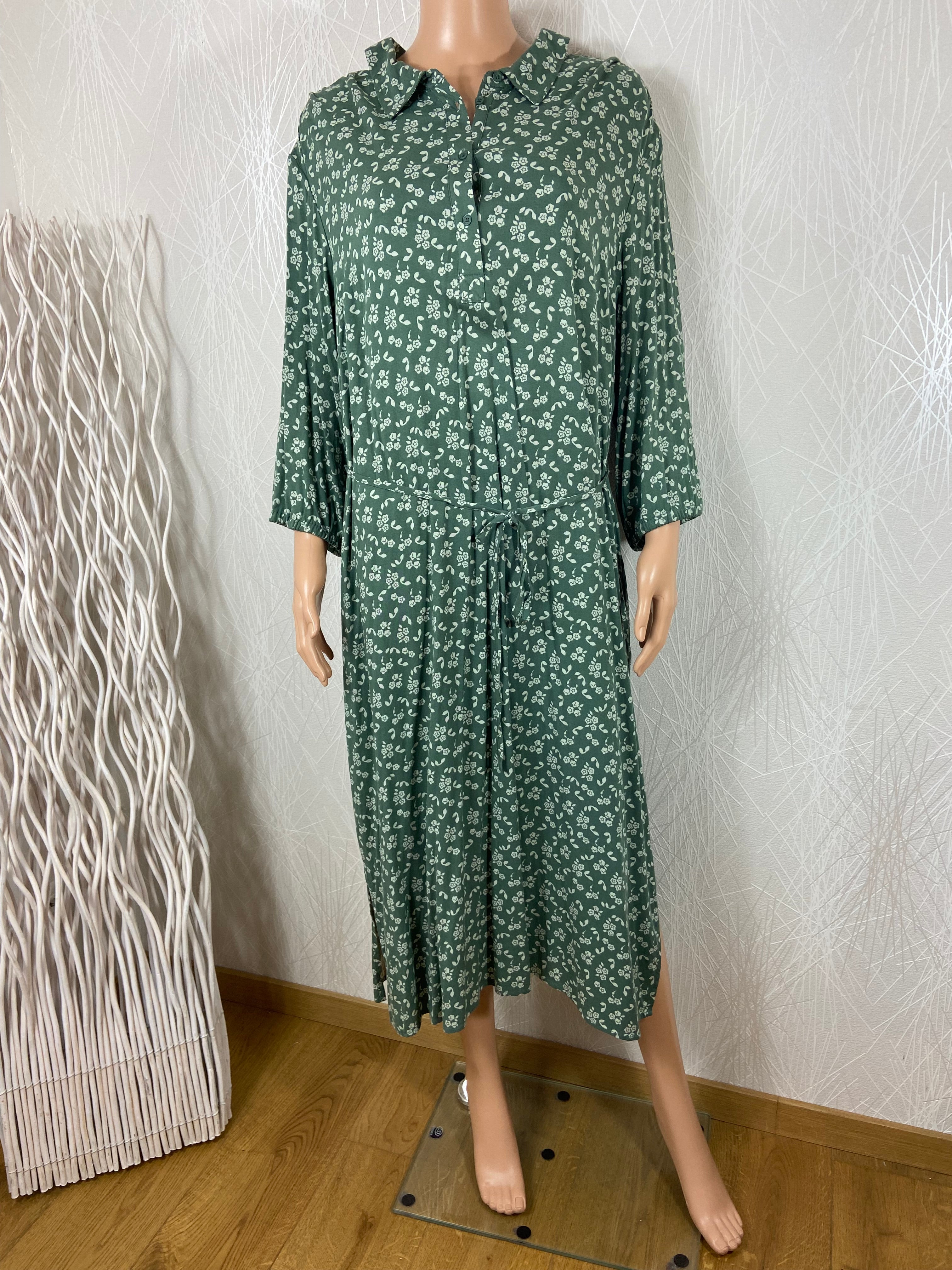 Robe longue verte manches 2/3 Vero Moda Curve