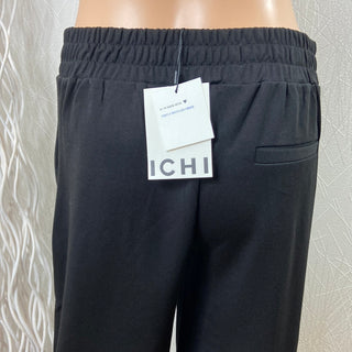 Pantalon noir ample évasé 7/8 taille haute élastique Ihkate wide Ichi